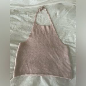 Adorable knitted pink halter top